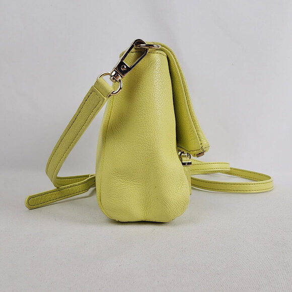 Talbots Neon Yellow Leather Crossbody Purse - Picture 3 of 13